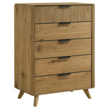 Tampa Furniture Outlet - Coaster - Bennett 5-drawer Bedroom Chest of Drawers Light Oak - 222905