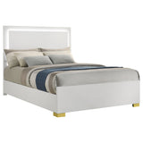 Marceline Wood Full LED Panel Bed White - Tampa Furniture Outlet