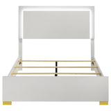 Marceline Wood Full LED Panel Bed White - Tampa Furniture Outlet