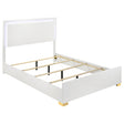 Tampa Furniture Outlet - Coaster - Marceline Wood Eastern King LED Panel Bed White - 222931KE