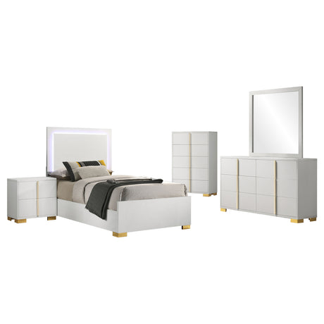 Marceline 5-piece Twin Bedroom Set White - Tampa Furniture Outlet