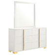 Tampa Furniture Outlet - Coaster - Marceline 6-drawer Dresser with Mirror White - 222933M
