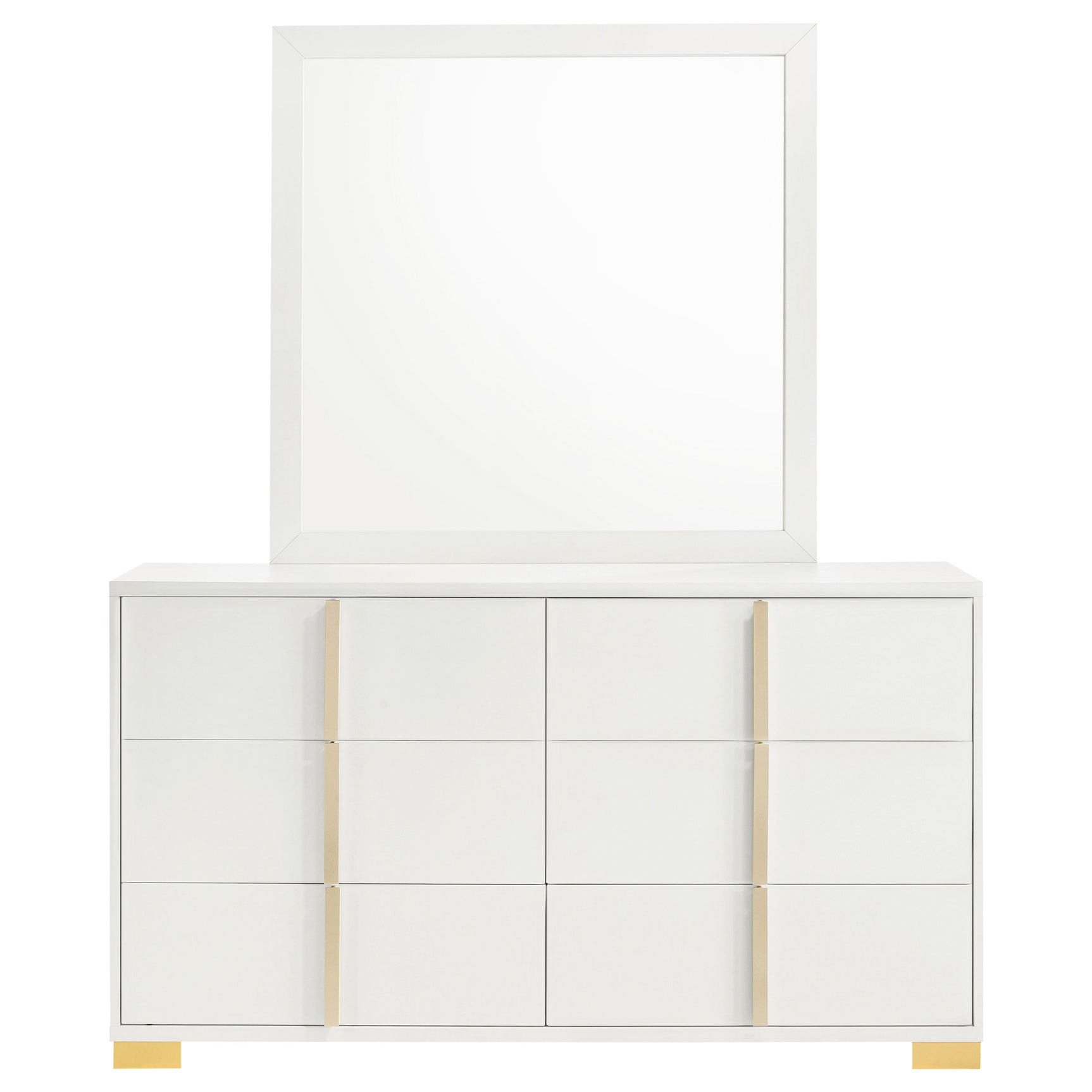 Marceline 6-drawer Dresser with Mirror White - Tampa Furniture Outlet