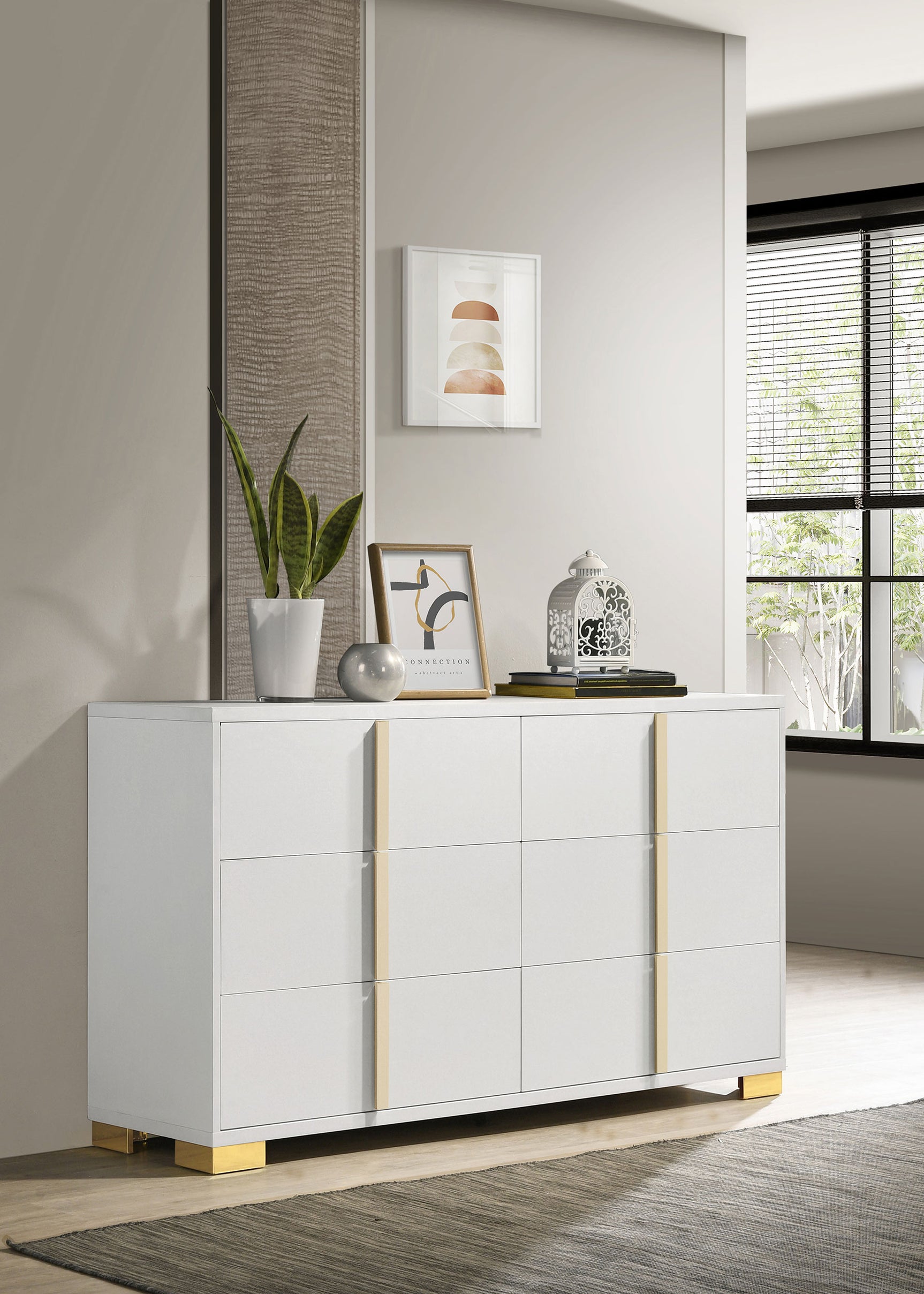 Marceline 6-drawer Dresser White - Tampa Furniture Outlet