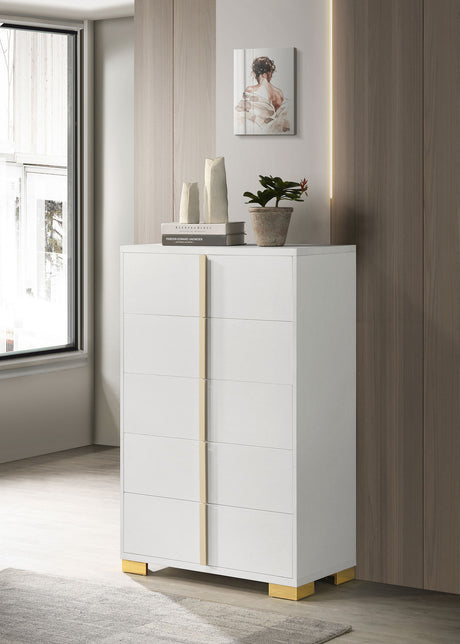 Marceline 5-drawer Bedroom Chest White - Tampa Furniture Outlet