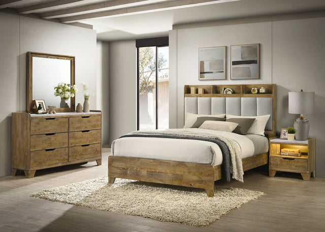 Tampa Furniture Outlet - Coaster - Henderson 4-piece Eastern King Bedroom Set Medium Oak - 222971KE-S4