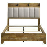 Henderson 57-inch Eastern King Bookcase Panel Bed Medium Oak