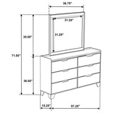 Henderson 6-drawer Bedroom Dresser with Mirror Medium Oak
