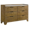 Tampa Furniture Outlet - Coaster - Henderson 6-drawer Bedroom Dresser Cabinet Medium Oak - 222973