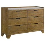 Tampa Furniture Outlet - Coaster - Henderson 6-drawer Bedroom Dresser Cabinet Medium Oak - 222973