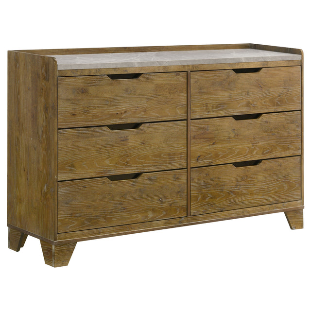 Tampa Furniture Outlet - Coaster - Henderson 6-drawer Bedroom Dresser Cabinet Medium Oak - 222973