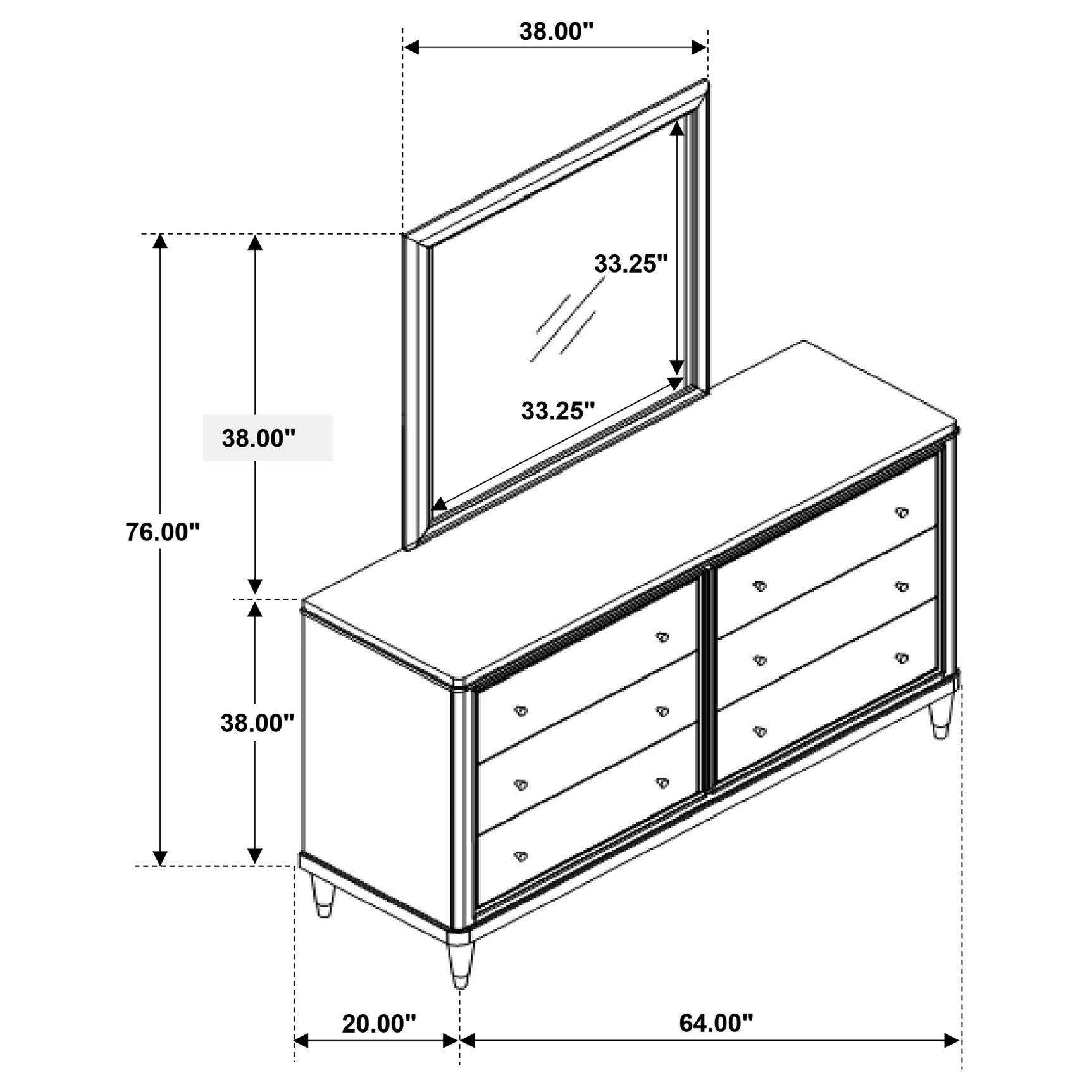 Emberlyn 6-drawer Dresser with Mirror Brown - Tampa Furniture Outlet