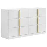Ines 4-piece Queen Bedroom Set Grey and White High Gloss