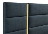 Ines 56-inch Fabric Upholstered Eastern King Panel Bed Navy