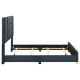 Ines 56-inch Fabric Upholstered Queen Panel Bed Navy
