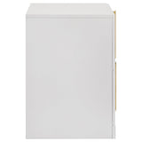Ines 2-drawer Nightstand Bedside Table White High Gloss