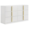 Tampa Furniture Outlet - Coaster - Ines 6-drawer Bedroom Dresser Cabinet White High Gloss - 223093