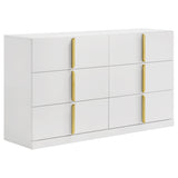 Tampa Furniture Outlet - Coaster - Ines 6-drawer Bedroom Dresser Cabinet White High Gloss - 223093