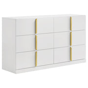 Tampa Furniture Outlet - Coaster - Ines 6-drawer Bedroom Dresser Cabinet White High Gloss - 223093