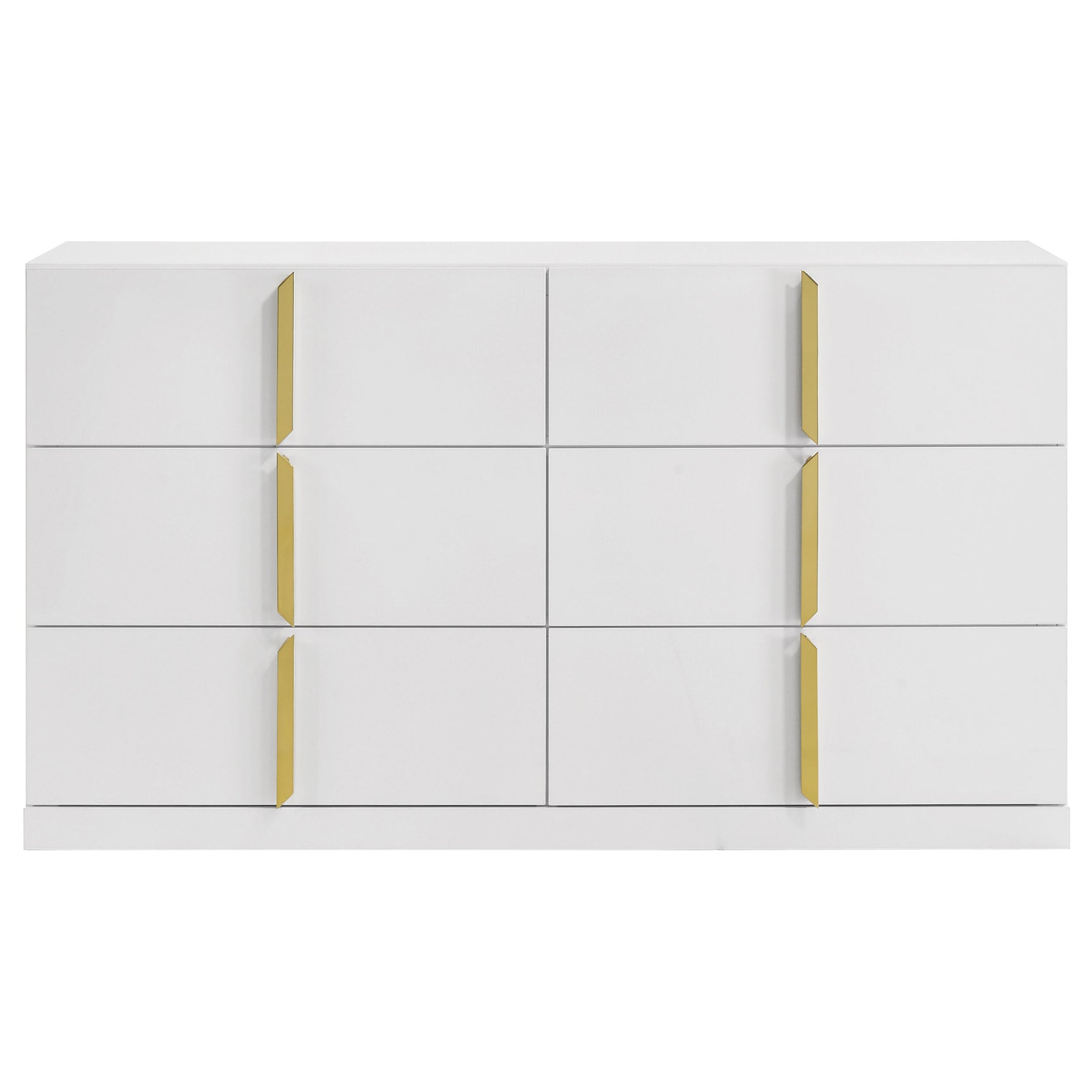 Ines 6-drawer Bedroom Dresser Cabinet White High Gloss