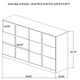 Ines 6-drawer Bedroom Dresser Cabinet White High Gloss