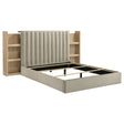 Tampa Furniture Outlet - Coaster - Arielle Queen Bookcase Panel Storage Bed Light Oak - 223111Q