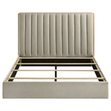 Arielle Queen Bookcase Panel Storage Bed Light Oak