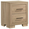 Tampa Furniture Outlet - Coaster - Arielle 2-drawer Bedroom Nightstand with Casters Light Oak - 223112