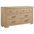 Tampa Furniture Outlet - Coaster - Arielle 6-drawer Bedroom Dresser Cabinet Light Oak - 223113