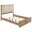 Tampa Furniture Outlet - Coaster - Leanne Queen LED Panel Bed Off White and Light Oak - 223131Q