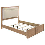 Tampa Furniture Outlet - Coaster - Leanne Queen LED Panel Bed Off White and Light Oak - 223131Q