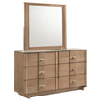 Tampa Furniture Outlet - Coaster - Leanne 6-drawer Sinter Stone Top Dresser and Mirror Light Oak - 223133M