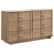 Tampa Furniture Outlet - Coaster - Leanne 6-drawer Sinter Stone Top Dresser Cabinet Light Oak - 223133