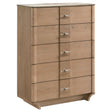 Tampa Furniture Outlet - Coaster - Leanne 5-drawer Sinter Stone Top Chest of Drawers Light Oak - 223135