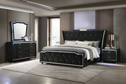 Tampa Furniture Outlet - Coaster - Lorient 4-piece Eastern King Bedroom Set Black - 223161KE-S4