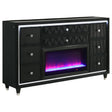 Tampa Furniture Outlet - Coaster - Lorient 8-drawer LED Bedroom Flame Box Dresser Black - 223163FB