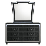 Lorient 8-drawer LED Dresser with Mirror Black