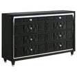 Tampa Furniture Outlet - Coaster - Lorient 8-drawer LED Bedroom Dresser Cabinet Black - 223163