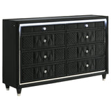 Tampa Furniture Outlet - Coaster - Lorient 8-drawer LED Bedroom Dresser Cabinet Black - 223163