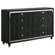 Tampa Furniture Outlet - Coaster - Lorient 8-drawer LED Bedroom Dresser Cabinet Black - 223163