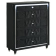 Tampa Furniture Outlet - Coaster - Lorient 5-drawer LED Chest of Drawers Black - 223165