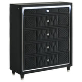 Tampa Furniture Outlet - Coaster - Lorient 5-drawer LED Chest of Drawers Black - 223165