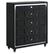Tampa Furniture Outlet - Coaster - Lorient 5-drawer LED Chest of Drawers Black - 223165