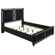 Tampa Furniture Outlet - Coaster - Ravenne Velvet Upholstered California King LED Panel Bed Black - 223191KW