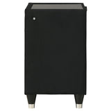 Ravenne 2-drawer Velvet Upholstered LED Nightstand with USB Black