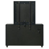 Ravenne 8-drawer Velvet Upholstered LED Dresser and Mirror Black