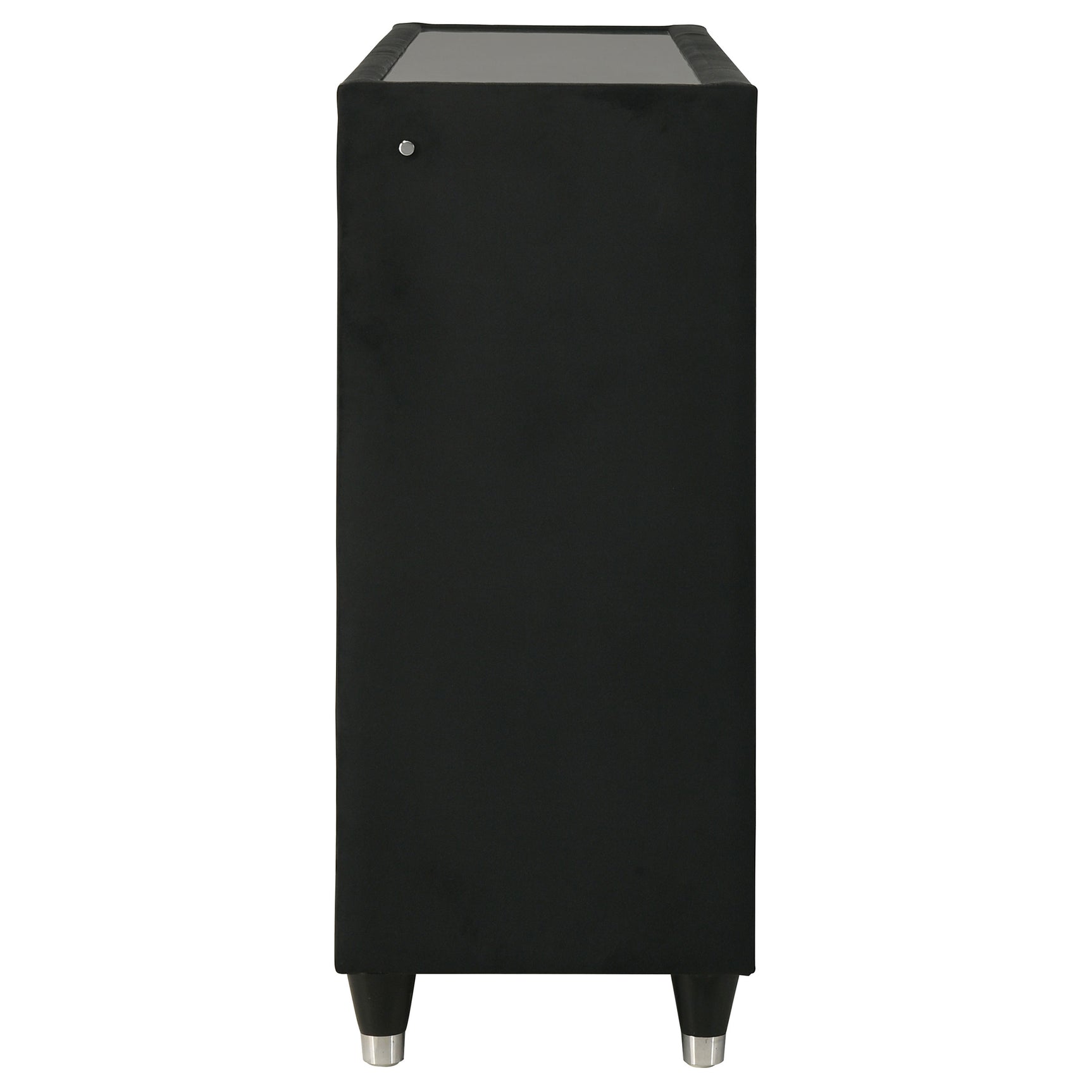 Ravenne 8-drawer Velvet Upholstered LED Dresser Cabinet Black