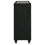 Ravenne 8-drawer Velvet Upholstered LED Dresser Cabinet Black