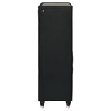 Ravenne 5-drawer Velvet Upholstered LED Chest of Drawers Black