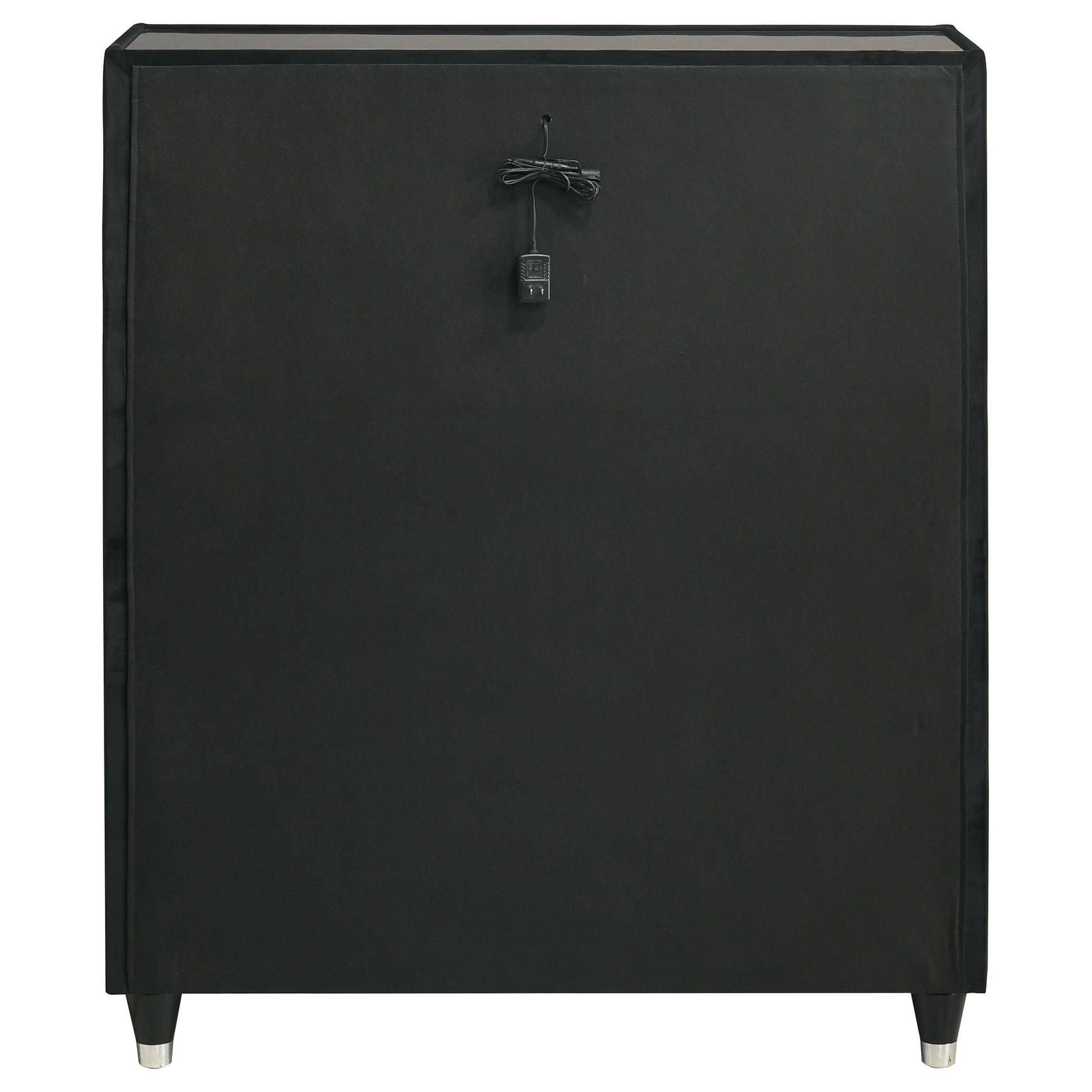 Ravenne 5-drawer Velvet Upholstered LED Chest of Drawers Black